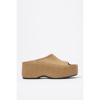 Bimba & Lola Raffia Platform Sandal in Natural at Nordstrom, Size 35