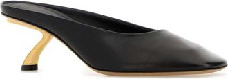 Ferragamo Womens Safi 55 Mule Black Leather Heels