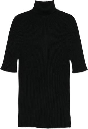 Giorgio Armani Top a coste a collo alto - Nero