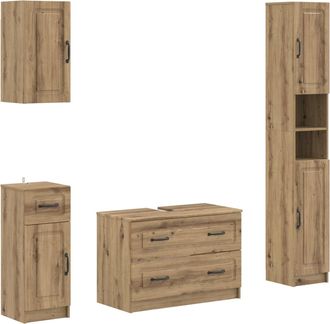 vidaXL Juego De Armarios De Ba&ntilde;o De 4 Piezas Utrecht Roble Artisan Vidaxl