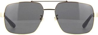 Gucci Aviator Full Rim Sunglasses - Gold