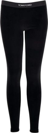 Tom Ford Dames, Broeken, Zwart, Maat: S Velours