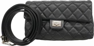 Chanel Black Grained Calfskin Fanny Pack (Pre-Owned)