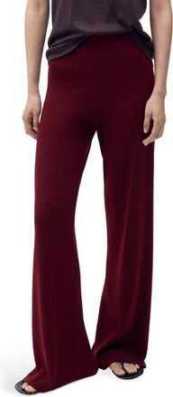 Mango Pull-On Straight Leg Knit Pants in Maroon at Nordstrom, Size X-Small