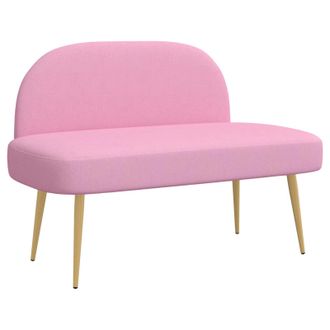 vidaXL Banco Tapizado Con Respaldo Rosa 110 X 60 X 76 Cm Poli&eacute;ster Vidaxl