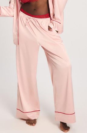 Savage x Fenty Satin Ever After Pajama Pants in Retro Rose at Nordstrom, Size X-Large