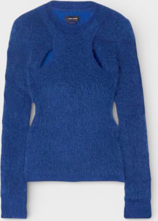 Isabel Marant Isabel Marant Womens Alford Cutout Mohair-Blend Sweater in Blue - Size 36