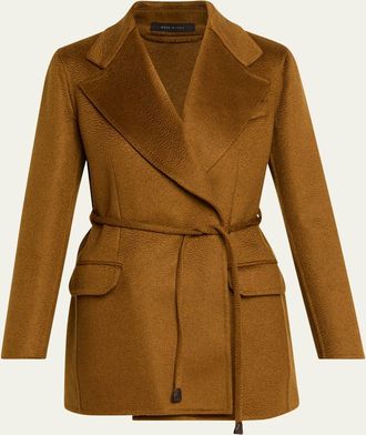 Brioni Tailored Cashmere Wrap Coat