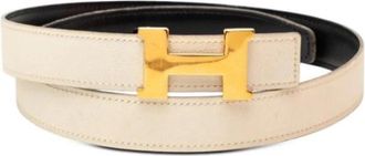 Herm&egrave;s Pre-owned Belts, female, White, Size: ONE SIZE Pre-owned Clemence and Gulliver Belt