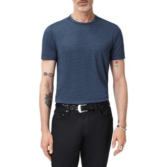 John Varvatos Bale Burnout Crewneck T-Shirt in Oiled Blue at Nordstrom, Size Xx-Large