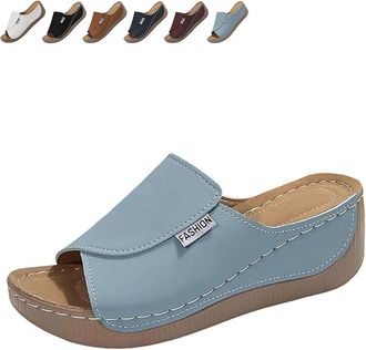 Generic Breathable Platform Slip On Walking Sandals for Women, Arch Support Open Toe Orthopedic Slippers with Thick Cushioned Sole All Day Walking Casual Sand