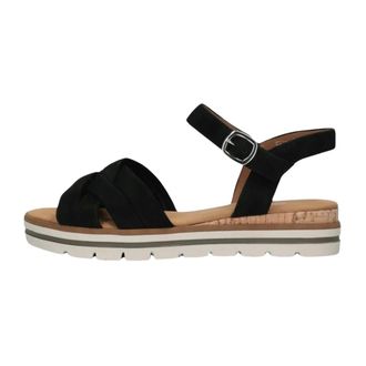 Gabor Schoenen, Dames, Zwart, 38 EU, Su&egrave;de, Zwarte su&egrave;de sandalen