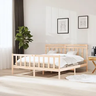 vidaXL Super King 180x200 Cm De Madera Masiva