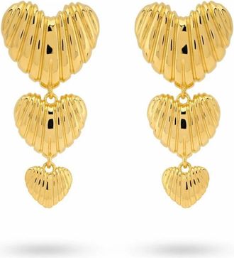 24Kae Hartvormige Statement Oorbellen - Dames - Oorbellen - Geel - ONE Size - Accessoires