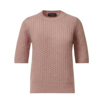 Fabiana Filippi Round-neck Knitwear, female, Pink, XS, Textured Knitted Top