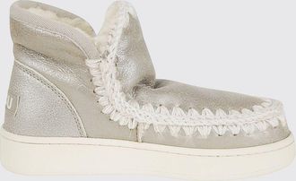 Mou Stivaletto Eskimo Mou in camoscio cracklè laminato con cuciture in lana