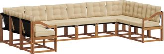vidaXL Conjunto De Sof&aacute;s De Exterior 10 Uds. Natural Y Beige Vidaxl