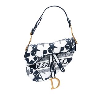Dior Pre-owned Womens Embroidered Canvas Stars Saddle Bag - Dark Blue Textile - One Size