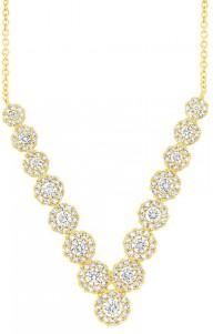 Allurez 0.90ct 14k Yellow Gold Diamond V Necklace