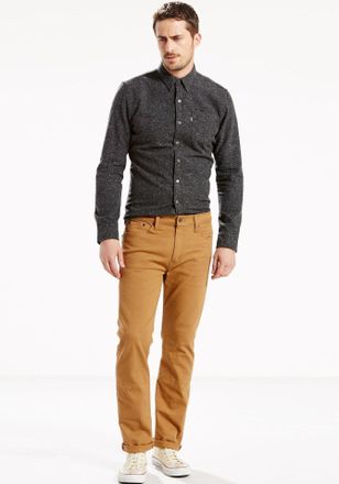 Levi's Straight-Jeans LEVIS 513 Slim Straigt, Herren, Gr. 30, L&auml;nge 34, braun (caraway, bull denim), Denim/Jeans, Obermaterial: 99% Baumwolle, 1% Elasthan, s