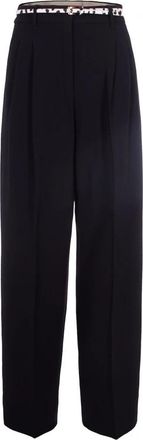 Max Mara Corvino Wide Broek - Dames - Wijde Broeken - Zwart - XS - Leer - Broeken