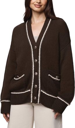 Splendid Brooklyn V-Neck Cardigan In Soft Chocolate