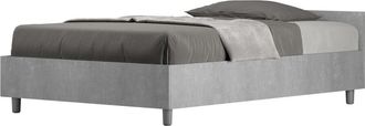 ITYhome Cama sin somier 120x190 efecto madera gris cemento