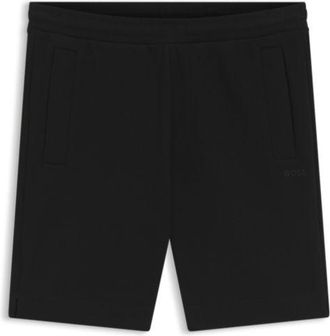 BOSS Logo-embroidered shorts in cotton-blend pique jersey