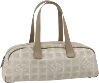 Chanel Pre-owned Handbags, female, Beige, Size: ONE SIZE Pre-owned Vintage Nylon Shoulder Bag