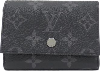 Louis Vuitton Black Coated Canvas Card Wallet (Pre-Owned)