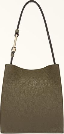 Furla Nuvola Bucket Bag Sage Green Grained Calf Leather Woman