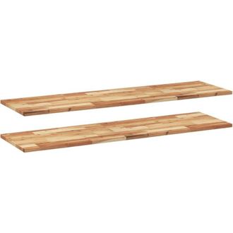 vidaXL Vidaxl - Estante Flotante 2 Uds Madera Acacia Acabado Aceite 160x40x2 Cm