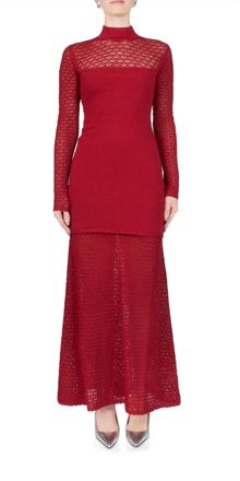 Possé Romy High Neck Dress In Chilli