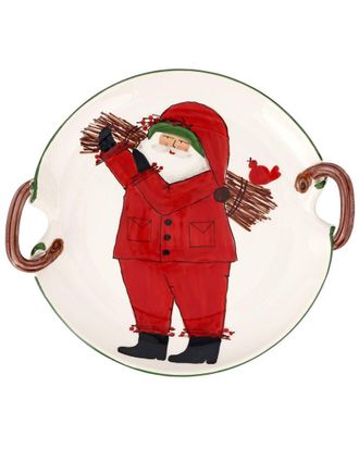 Vietri Vietri Old St. Nick Handled Round Platter With Sticks With $30 Credit