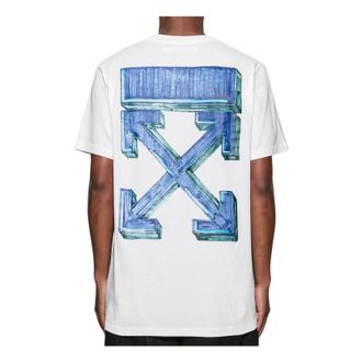 Off-white Marker Short-Sleeve Slim Tee White/Blue OMAA027E20JER0050145