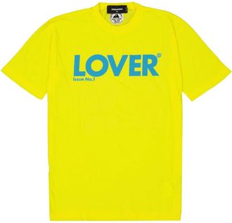 Dsquared2 Gele Katoenen T-Shirt Stijlvol Comfortabel - Heren - T-shirts - Geel - XS - Katoen - Tops