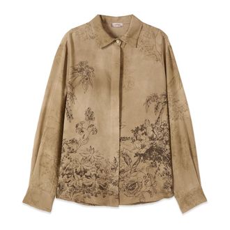 Oltre Dames, Blouses & Shirts, Bruin, Maat: S Viscose