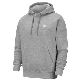 Nike Unisex Sportkleding Club Hoodie voor volwassenen (Donkergrijze heide/gematteerd zilver/wit)