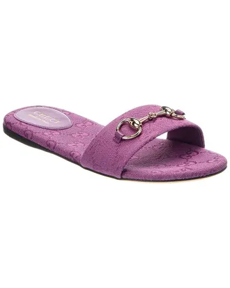 Gucci Horsebit Canvas Sandal