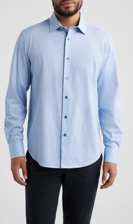 Bugatchi James OoohCotton Geo Print Button-Up Shirt in Orchid at Nordstrom, Size Xxx-Large