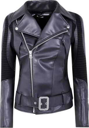 Junya Watanabe Zwarte Geribbelde Gebreide Buitenkleding - Dames - Zomerjassen - Zwart - L - Polyester - Jassen
