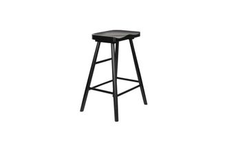 White Label Taburete de madera negro