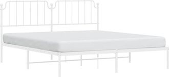 vidaXL Estructura Cama Sin Colch&oacute;n Con Cabecero Metal Blanco 160x200cm Vidaxl