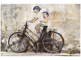 Schubiger M&ouml;bel Digitaldruck auf Glas Street Art mit Fahrrad