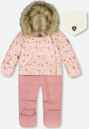 Deux par Deux One-Piece Snug Snowsuit Designed for Car Seat in Pink Mini Flowers at Nordstrom, Size 3M
