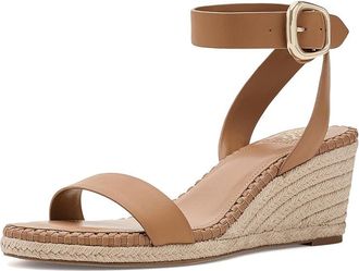 Vince Camuto Fainel Ankle Strap Espadrille Wedge Sandals Womens Wedge Shoes Cortado : 5.5 M, Leather