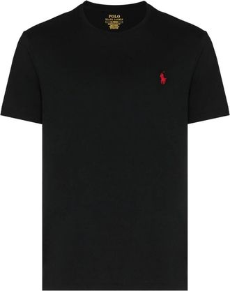 Polo Ralph Lauren Geborduurde katoenen T-shirt - Heren - T-shirts - Zwart - 2XL - Katoen - Tops