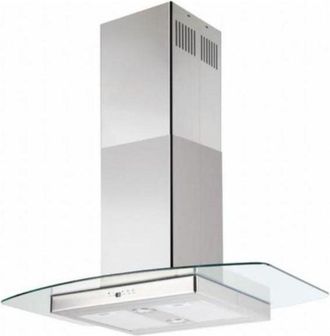 Silverline 4240.9 Cappa a isola Aspirante Pulsante a Pressione Classe energetica C 5 Velocita Portata 581 m&sup3;-h 90cm Inox e Vetro
