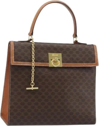 Celine Pre-owned Handbags, female, Brown, Size: ONE SIZE Pre-owned Vintage Macadam Hand Bag
