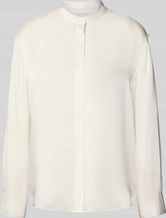 Calvin Klein Relaxed Fit Bluse mit Stehkragen in Offwhite, Gr&ouml;&szlig;e XL